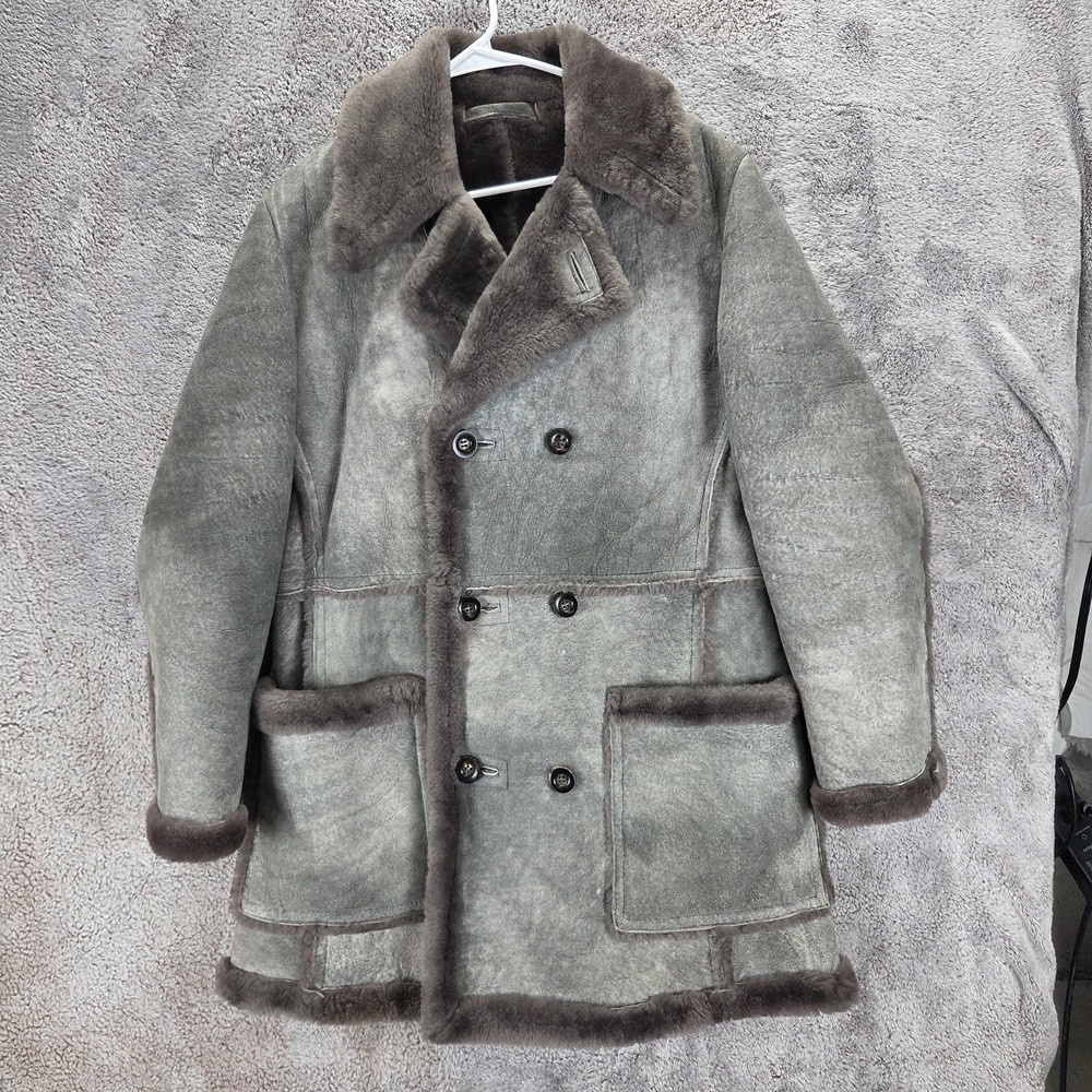 VTG Sawyer of Napa California Shearling Sheepskin Double-Breasted Coat Coat